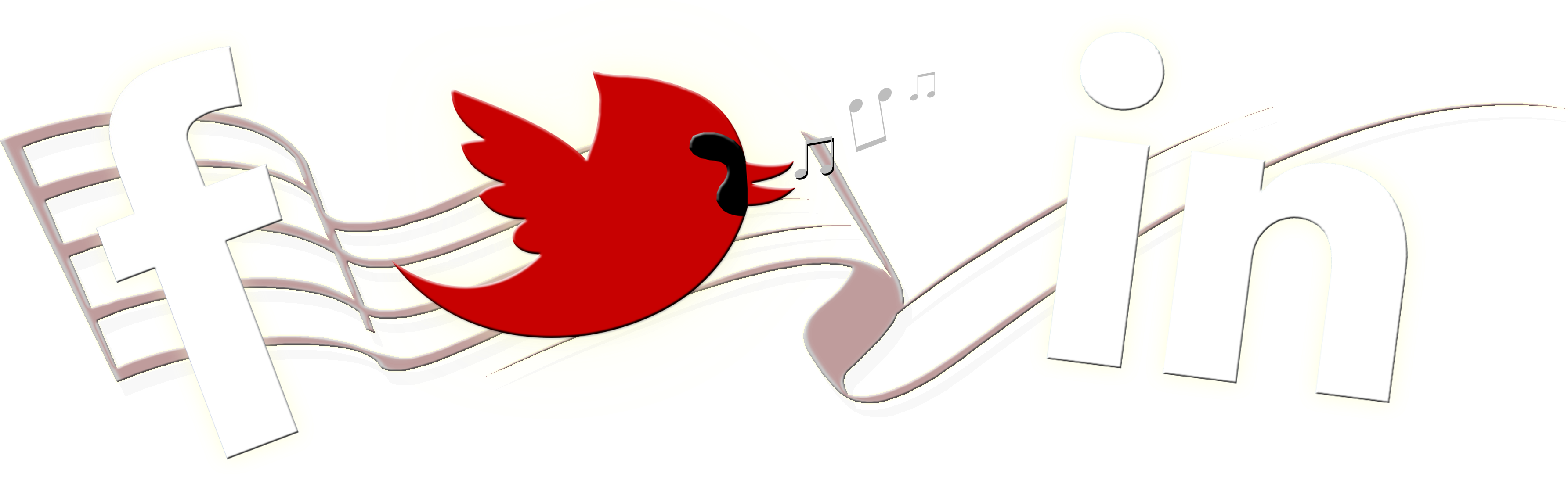 Drawing Cardinals Ink - Music Notes Clear Background (3569x1152)