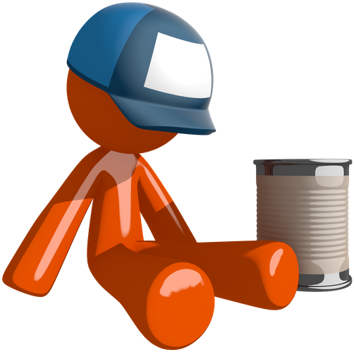 Orange Man Postal Mail Worker Beggar - Stock Photography (550x546)