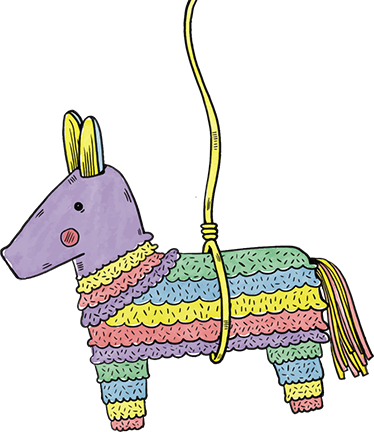 Vinilo Decorativo Piñata Mexicana - Dibujos De Piñatas Mexicanas (374x432)