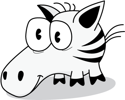 Clip Art Clear Animals - Personalised Party Tote Bag Zebra Diseño (404x425)