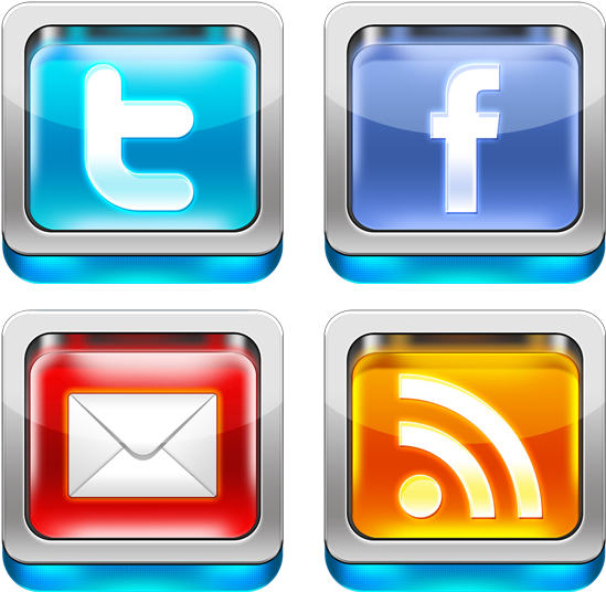Social Media Icons 3d Clipart Social Media Computer - 3d Social Media Icons Round (550x550)