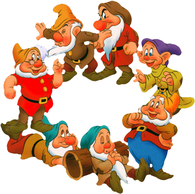 A Shot Of The Groom And Six Groomsmen Each Posing As - White And The Seven Dwarfs (650x647)