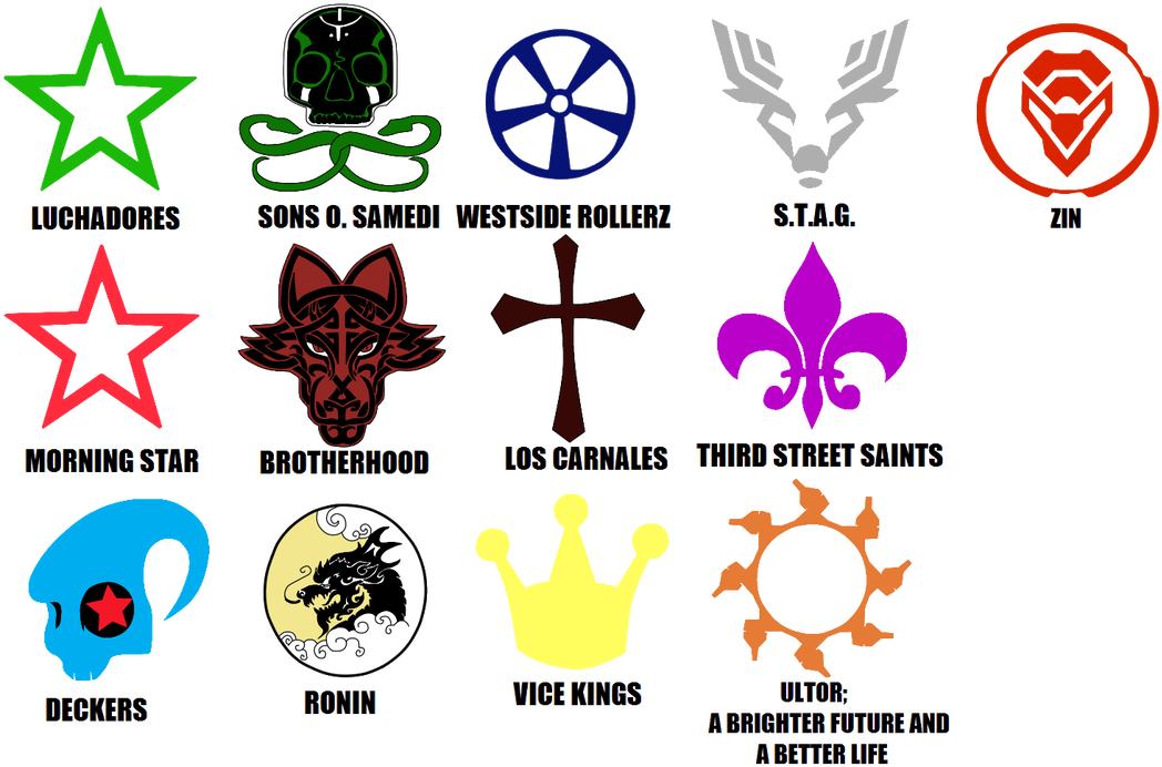 Saints Row, Gang Tags By Theshadowvocaloidfan - Saints Row Gang Symbols (1145x698)