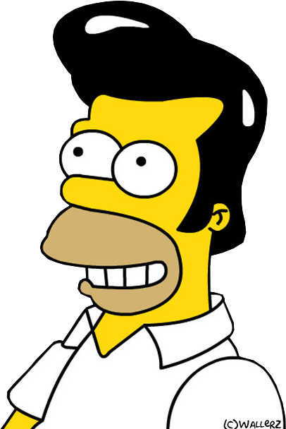 “ Rockabilly Homer Simpson - Homer Simpson Black Hair (450x652)