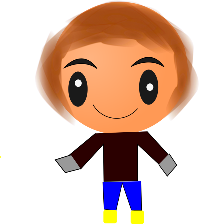 Drawing Cartoon Boy Line - Clip Art (666x750)