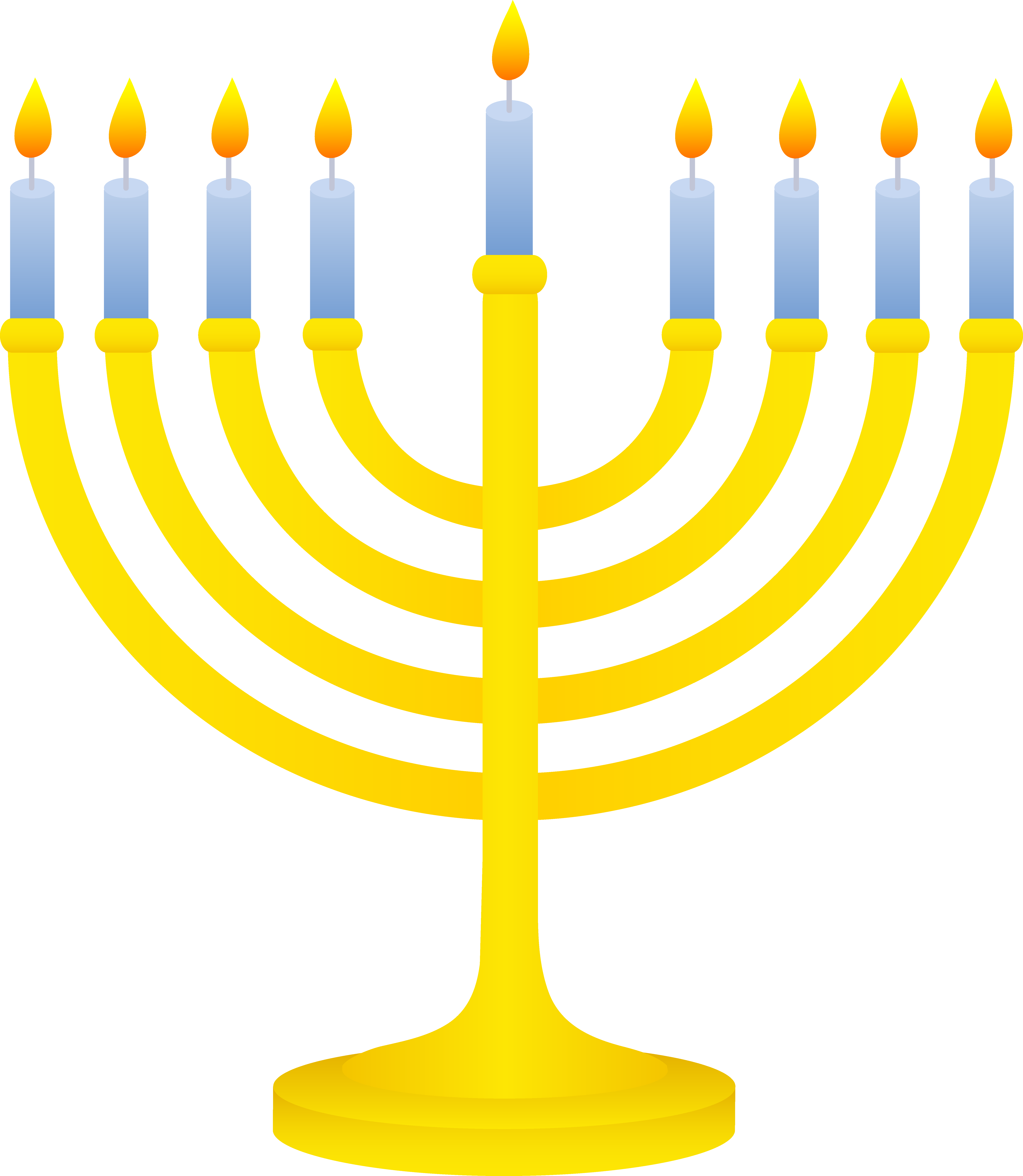 Jewish Symbols Clip Art - Hanukkah Menorah Clip Art (6279x7219)
