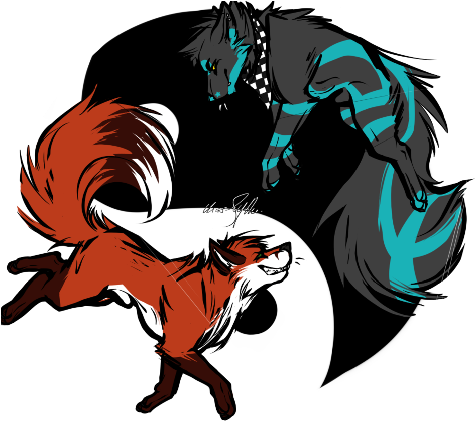 Jason Werefox And Kar Werekunk Opposites Attract By - Illustration (945x846)