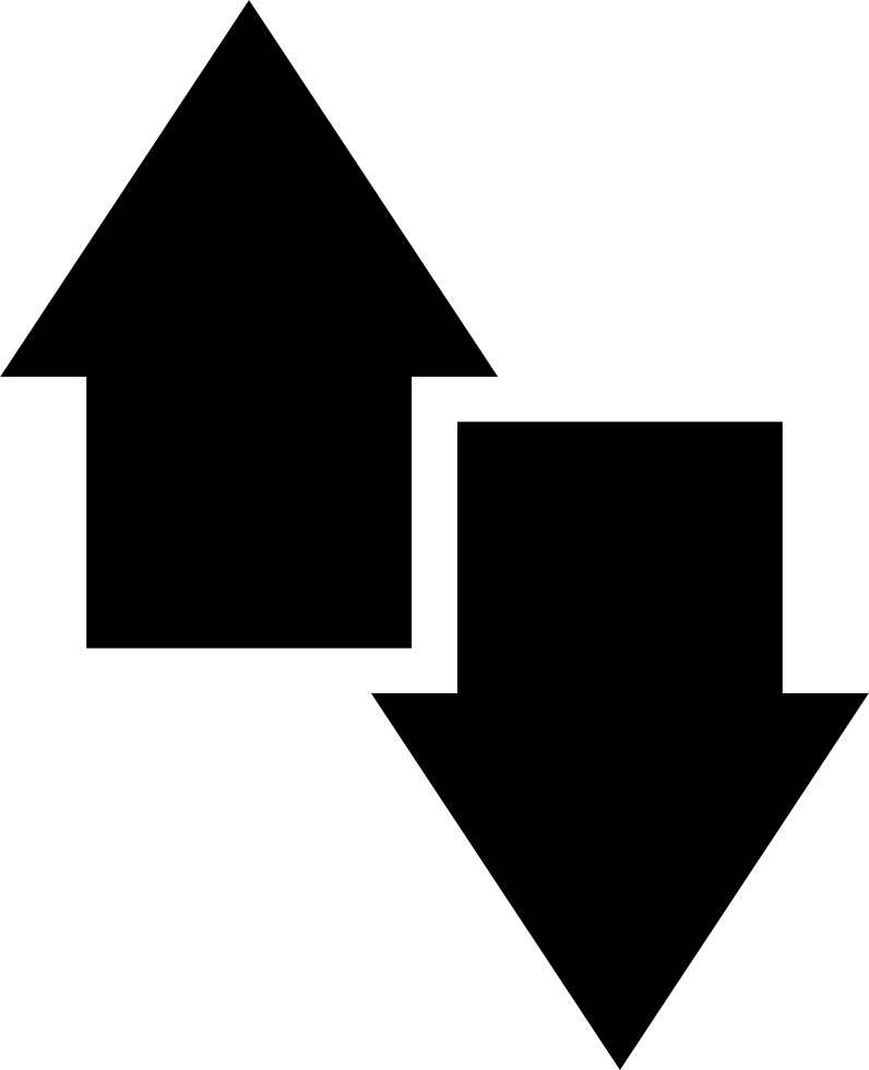 Clip Art Up And Down Opposite Arrows Symbol Side By - Up And Down Symbol (796x980)