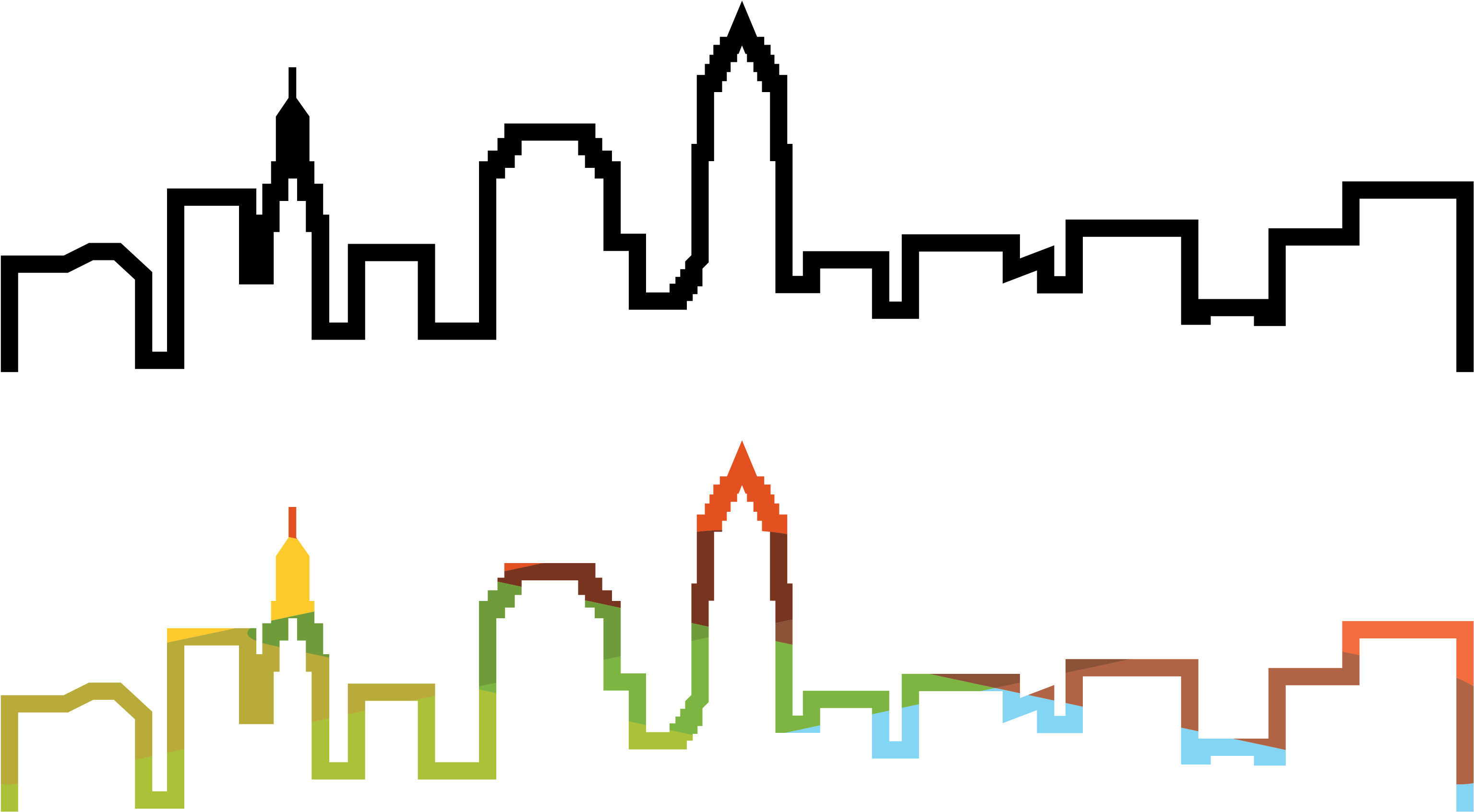 Cleveland Skyline Illustration - Cleveland Skyline Illustration (3300x1799)