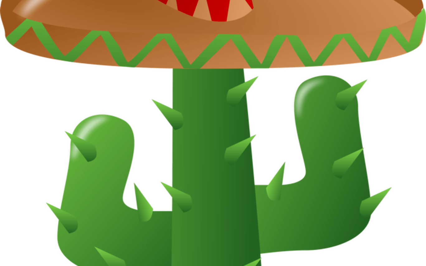 Free Mexican Flower Clip Art Freeuse Stock Techflourish - Cactus With Christmas Lights Clipart (1368x855)