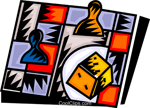 Board Game With Dice Royalty Free Vector Clip Art Illustration - Board Game With Dice Royalty Free Vector Clip Art Illustration (480x346)