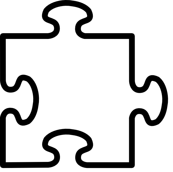 Jigsaw White Puzzel Peice Clip Art At Clker Com - Puzzle Pieces Template (600x597)