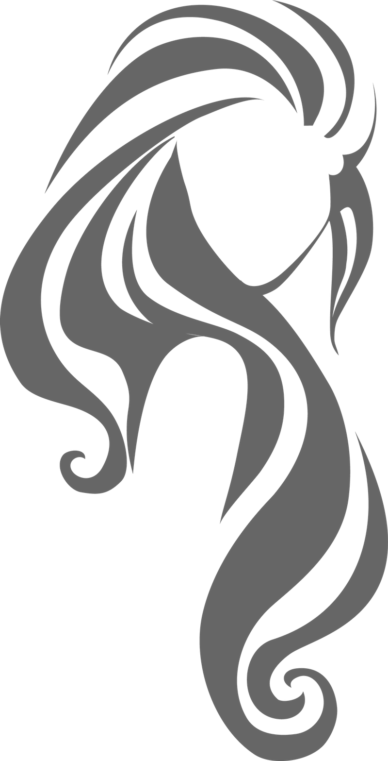 Hairstyle Long Salon Transprent Png Free Download - Hairstyle Clipart Png (800x1567)
