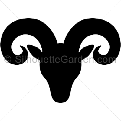 Ram Head Silhouette Clip Art - Clip Art (400x398)