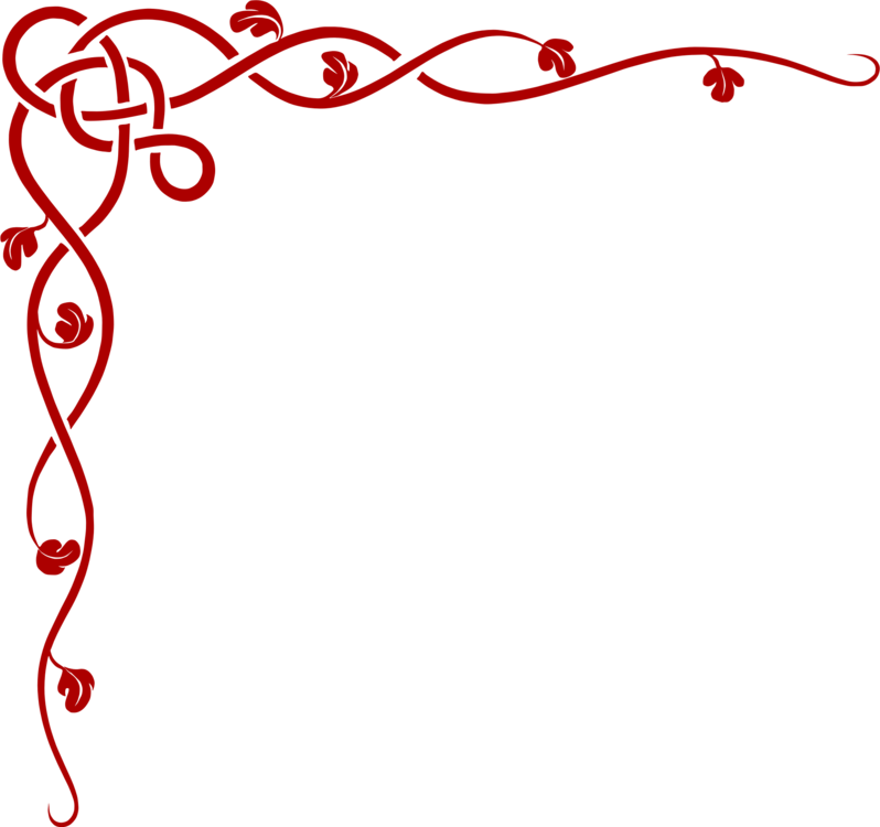 Decorative Arts Quilling Download - Corner Border Png Red (798x750)