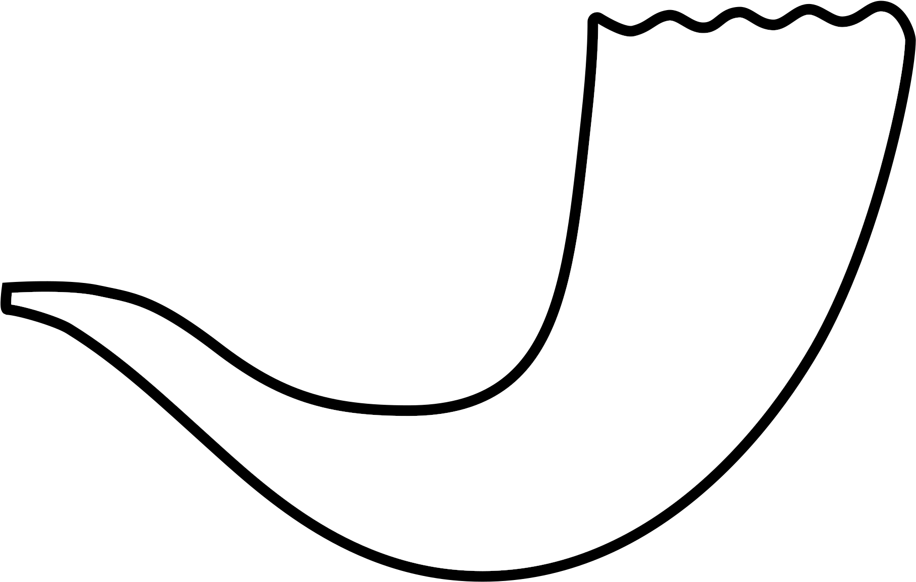 Clip Art Shofar Clipart - Line Art (2000x2000)