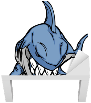 Adesivo Per Tavolino Lack Cartoon Shark Mascot Vector - Hiu Kartun (400x400)