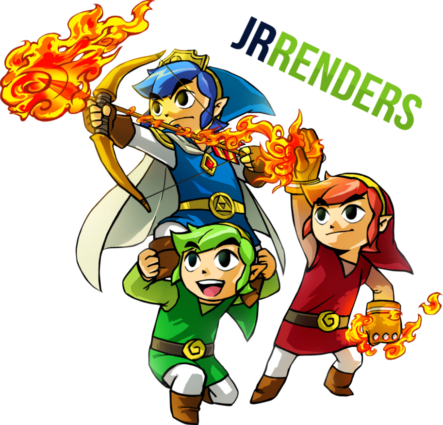 Tri Force Render By - Tri Force Heroes Link (913x875)