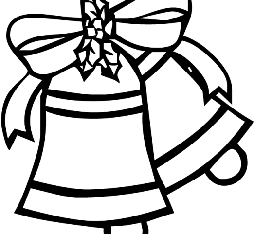 Christmas Bell Clipart Coloring - Christmas Bell Black And White Png (640x480)