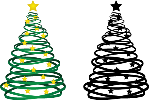 Ribbon Christmas Ornaments Png - Christmas Tree Png Vector (521x350)