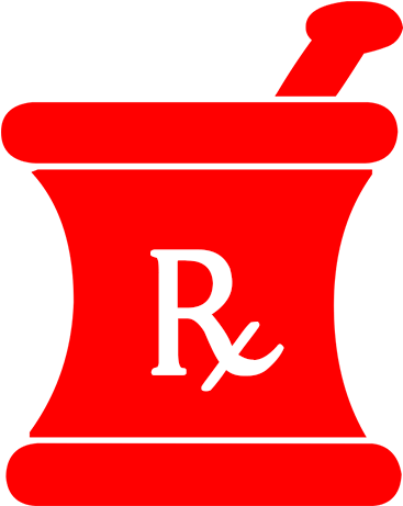 Clip Art Stock Pharmacy Medical Page Category Green - Red Mortar And Pestle Pharmacy (433x477)