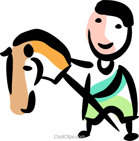 Hobby Horses Royalty Free Vector Clip Art Illustration - Clip Art (474x480)