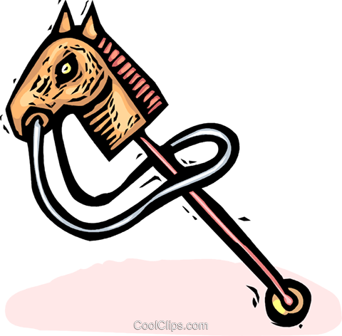 Hobby Horse Royalty Free Vector Clip Art Illustration - Illustration (480x472)
