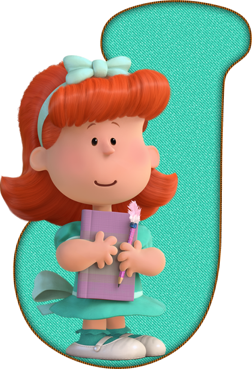 *✿**✿*j*✿**✿*de Alfabeto Decorativo - Peanuts Movie The Little Red Haired Girl (511x747)