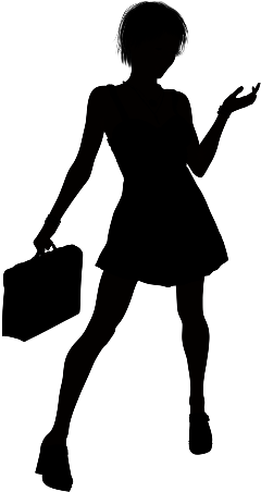 Lit Up January's Prompt - Holding Black Silhouette Of Woman With Purse Png (264x480)