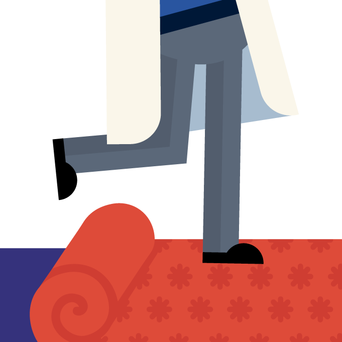 Person Tripping Over A Rolled Up Rug - Carpet (681x681)