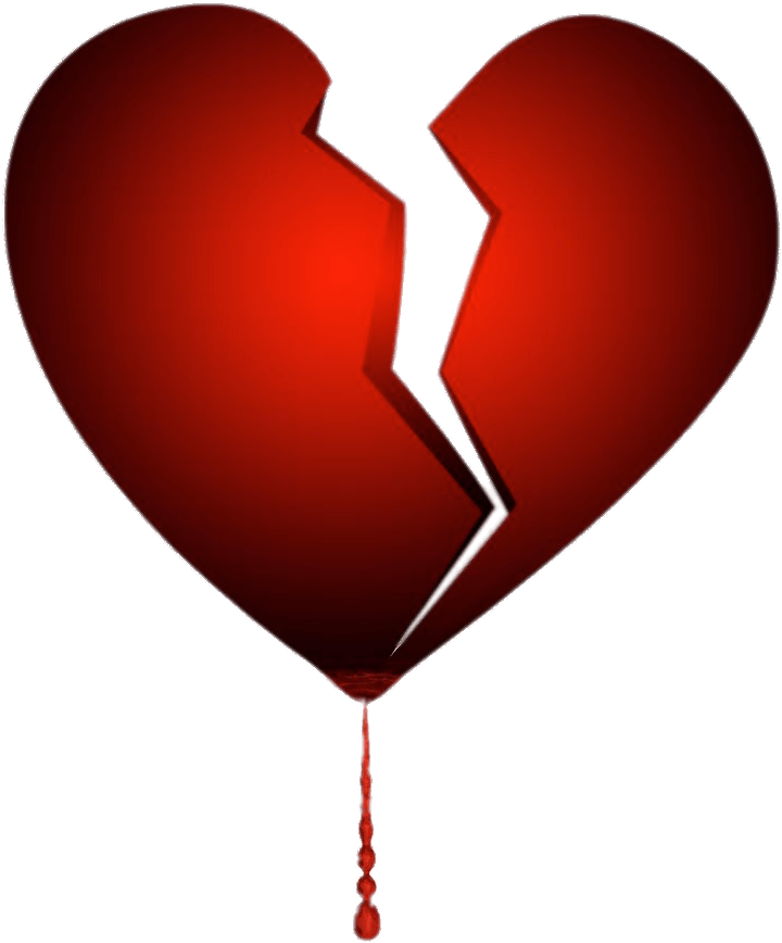 Broken Bleeding Heart Transparent Png - Broken Hearted Art (736x1046)
