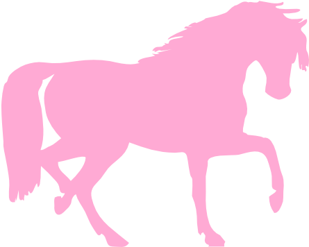 Clip Art Horse In Pink - Horse Silhouette Clip Art (600x402)
