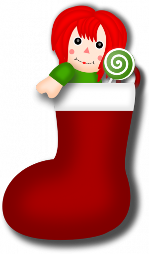 Christmas Stocking * Christmas Candy, Christmas Stockings, - Doll In A Stocking (300x510)