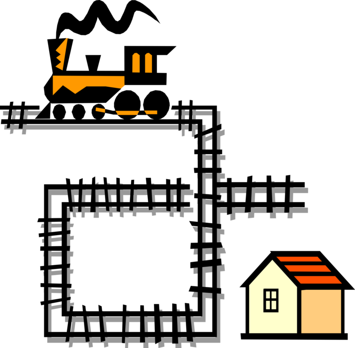 Vector Illustration Of Rail Transport Speeding Locomotive - Modeling Language (715x700)
