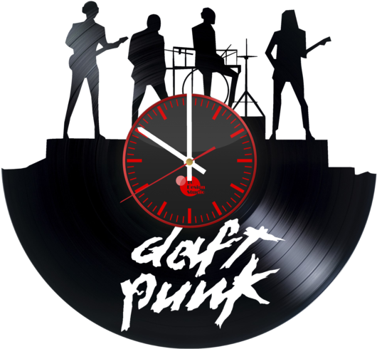 Daft Punk Band Handmade Vinyl Record Wall Clock - Daft Punk (600x600)
