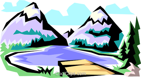 Mountain Scenes Royalty Free Vector Clip Art Illustration - Free Printable Clipart Of Landforms (480x267)