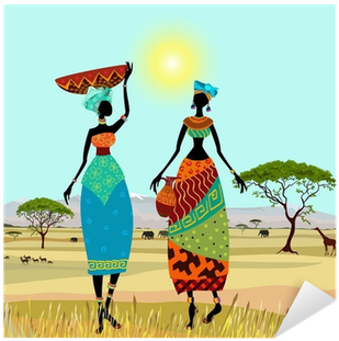 African Women In Mountain Landscape Sticker • Pixers® - African Women In Mountain Landscape Sticker • Pixers® (400x400)