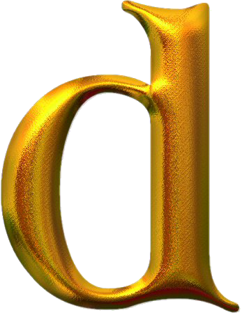 Bello Alfabeto Con Flores Y Mariposas - Png Letters In Golden (347x452)