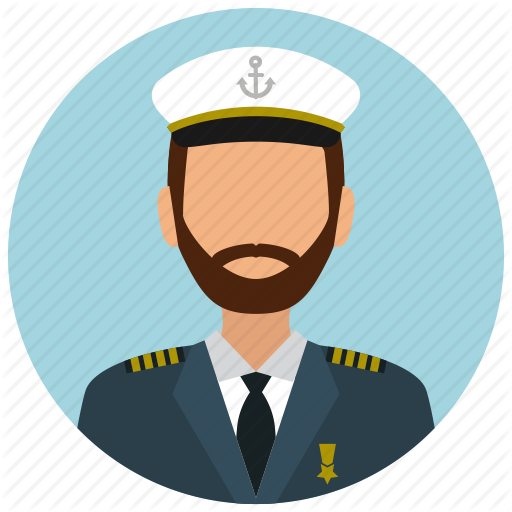 Clipart Black And White Of A Ship Png Transparent Images - Icon Captain (512x512)