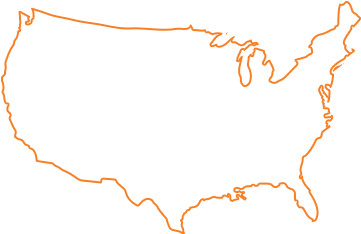 North And South America - Orange Us Map Png (398x340)