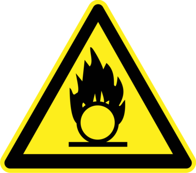 Warning Sign Hazard Symbol Fire - Fire Hazard Sign Png (386x340)