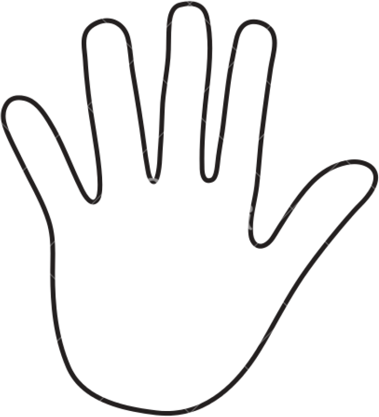 Outline Cupcake Hatenylo Com - Outline Of Human Hand (1024x1024)