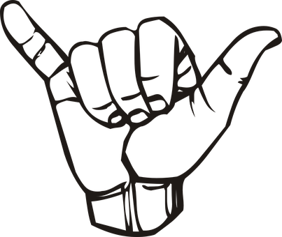 Hand Emoji Clipart Sign Language - Hang Loose (403x340)