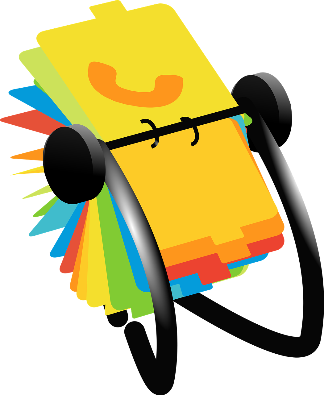 Rotary Index 3d Colorful - Flashcard (1050x1280)