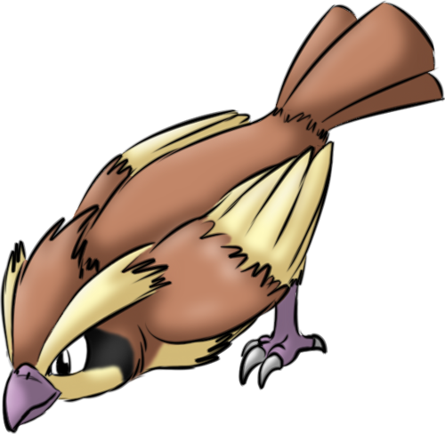 Isis Pidgey Trying To Nip At The Spray Bottle - Pokemon Pidgey Png (500x488)
