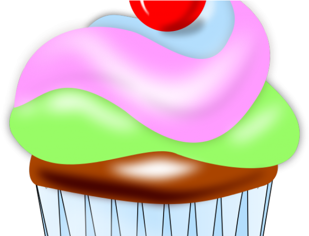 Frosting Clipart Blue Cupcake - Kleiner Kuchen Mit Kirsche Auf Spitzenaufklebern Runder (640x480)