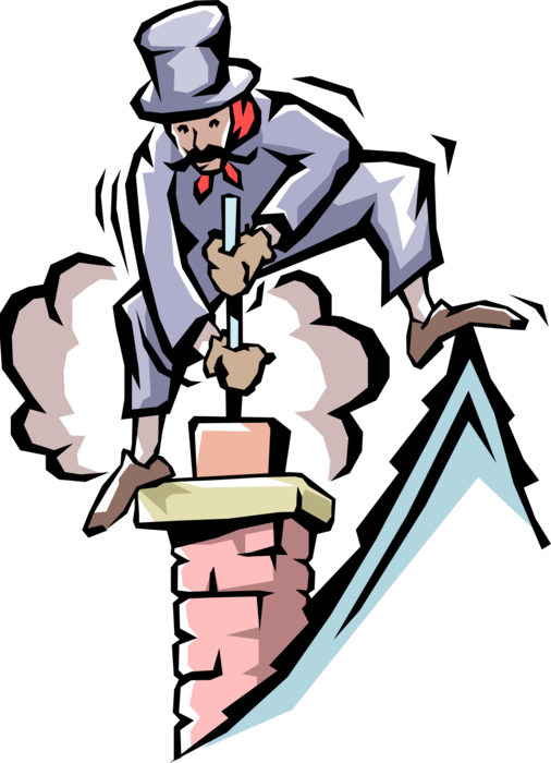 Vector Illustration Of Handymen Chimney Sweep Worker - Chimney Sweep (506x700)