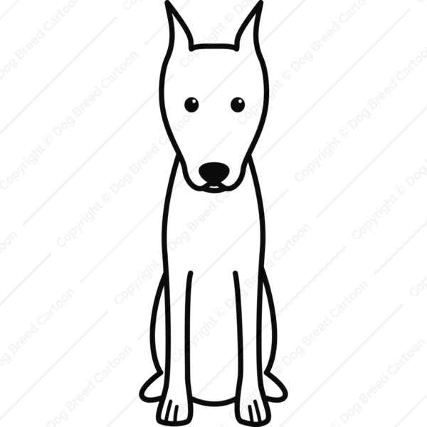 Miniature Pinscher Clipart Black And White - Perro Fox Terrier Dibujo (600x600)