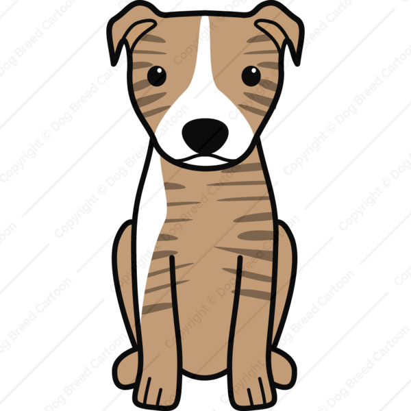 Cartoon Dogs Cropped Clipart Dog Breed Puppy American - Amerikanische Pitbull Terrier (natürliche Ohren) Mousepad (600x600)