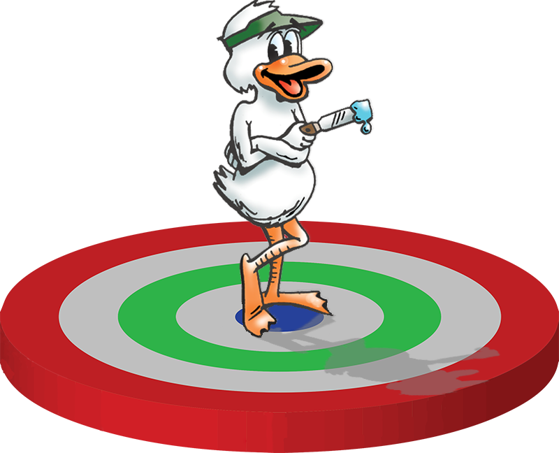Dukey The Doco Duck On The Bullseye - Dukey (800x648)
